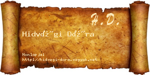 Hidvégi Dóra névjegykártya